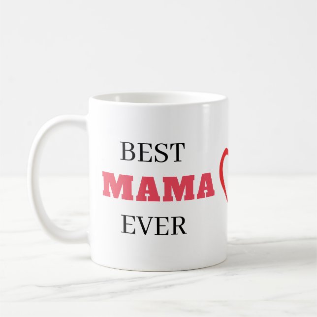 Mug Meilleure Mama Jamais Élégant Chic Coeur élégant (Gauche)
