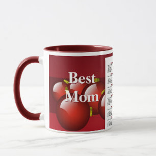 Mug Meilleure Maman 2012 Calendrier Rouge Ornements Ca