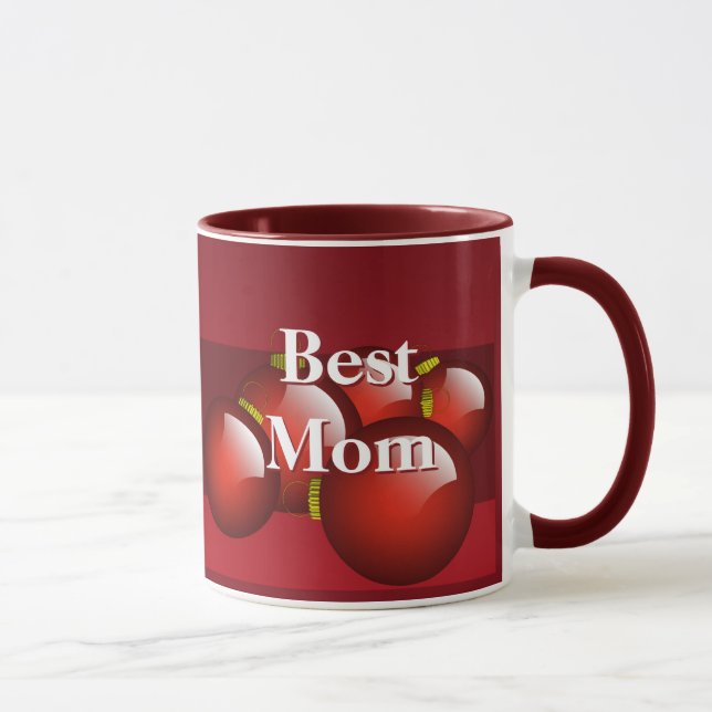 Mug Meilleure Maman 2012 Calendrier Rouge Ornements Ca (Droite)
