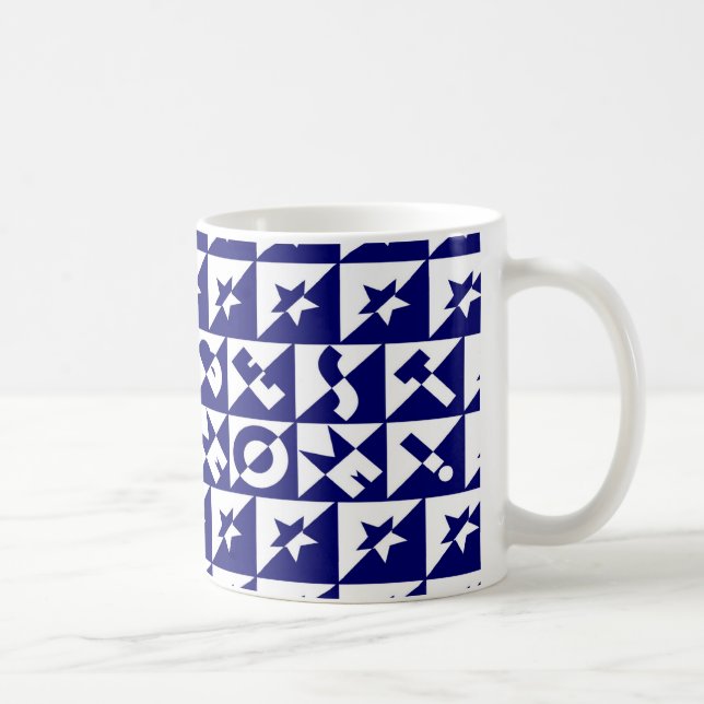 Mug Meilleure maman Bleue avec Motif blanc et Stars Mu (Droite)
