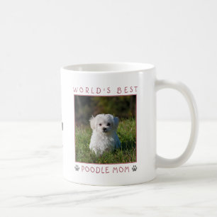 Mug Meilleure Maman Caniche au Monde Rose Gris Emprein
