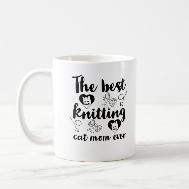 Mug Meilleure maman chat tricot jamais drôle tricot pu (Gauche)