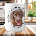 Mug Meilleure maman chien du monde Personnalisé 2 phot<br><div class="desc">Meilleure maman chien du monde ... Surprenez votre maman de chien préférée cette Fête des Mères, Noël ou son anniversaire avec cette super mignonne tasse photo personnalisée pour animal de compagnie. Customisez cette tasse de maman chien avec les photos préférées de votre chien, et le nom. Double face - vous...</div>