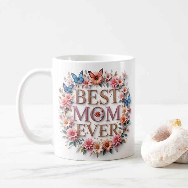 Mug Meilleure maman Citer jamais des papillons et des  (Avec donut)