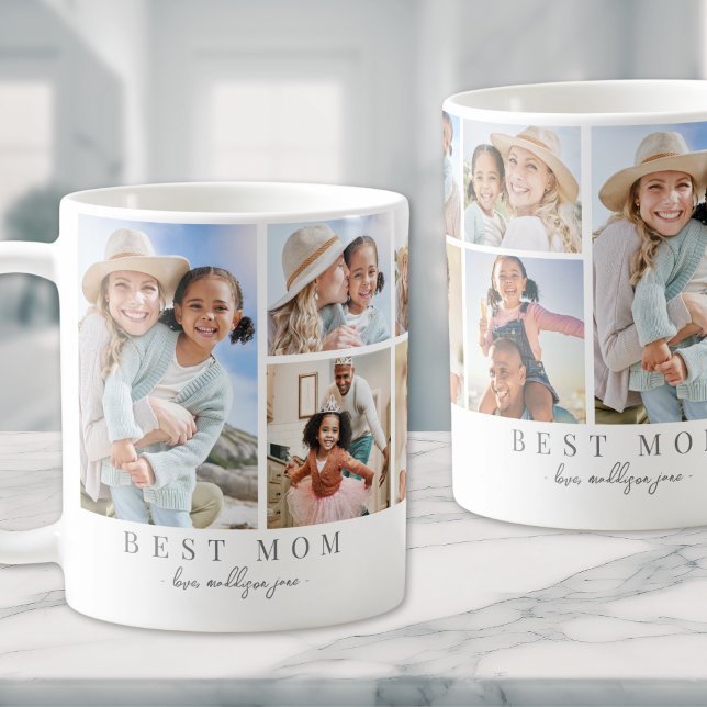Mug Meilleure Maman Collage de Photos (Best Mom Photo Collage Mother Coffee Mug)