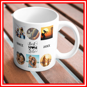 Mug Meilleure Maman Collage Photo Écriture Élégante Cœ