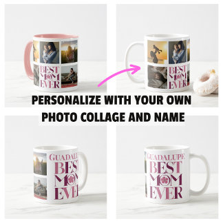 Mug Meilleure Maman Collage Photo Rose Mignon