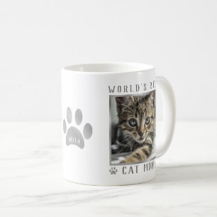 Mug Meilleure Maman de Chat au Monde Argenté Pailleté