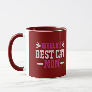 Mug Meilleure Maman de Chat au Monde M Moderne Burgund