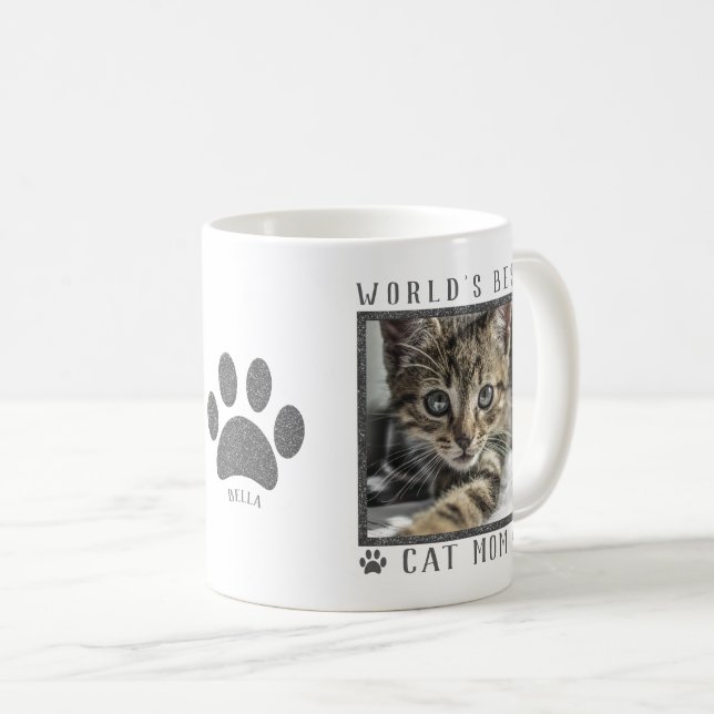Mug Meilleure Maman de Chat au Monde Photo de Compagno (Devant droit)
