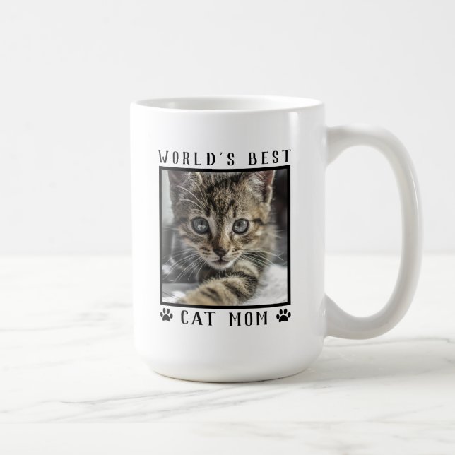 Mug Meilleure maman de chat avec la photo de votre cha (Droite)