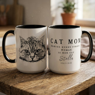 Mug Meilleure Maman de Chat Citation Moderne pour Femm