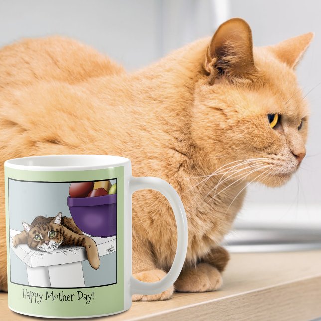 Mug Meilleure Maman de Chat Douce Chatte Tigrée Fête d (Créateur téléchargé)
