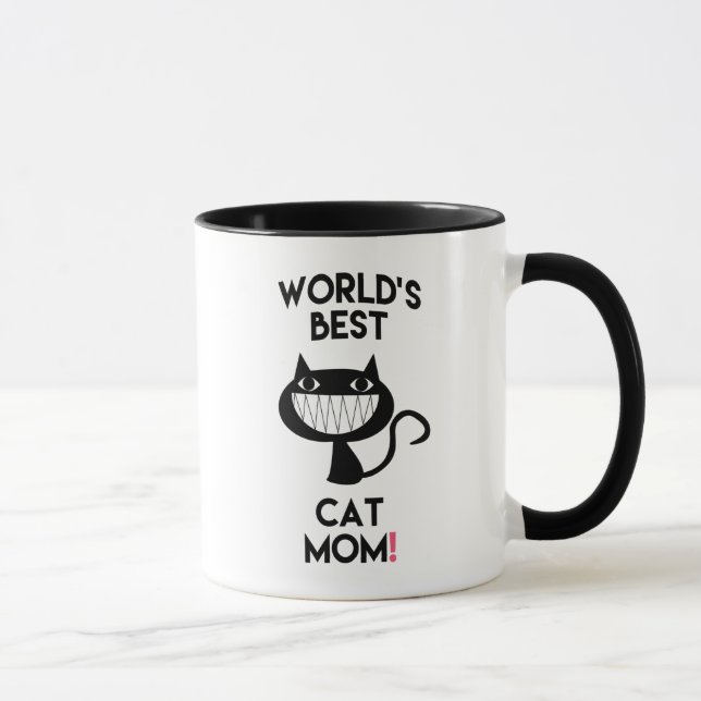 Mug Meilleure maman de chat du monde ! Musique amusant (Droite)