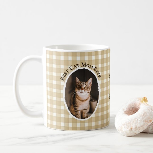 Mug Meilleure Maman de Chat Personnalisé Drôle Mignon  (Avec donut)