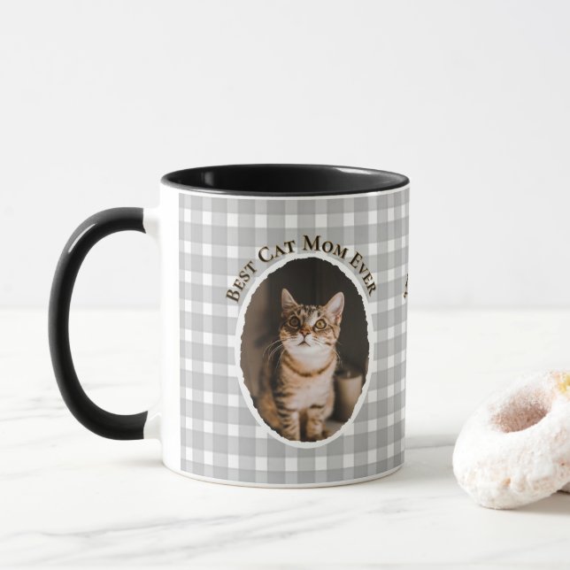 Mug Meilleure Maman de Chat Personnalisé Drôle Mignon  (Avec donut)