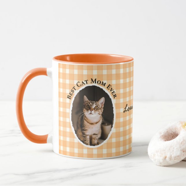 Mug Meilleure Maman de Chat Personnalisé Drôle Mignon  (Avec donut)