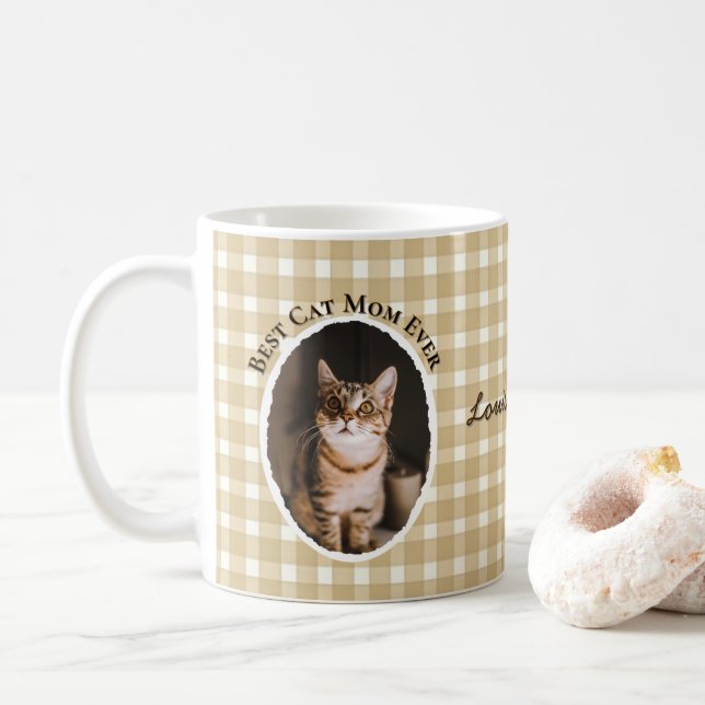 Mug Meilleure Maman de Chat Personnalisé Drôle Mignon  (Avec donut)