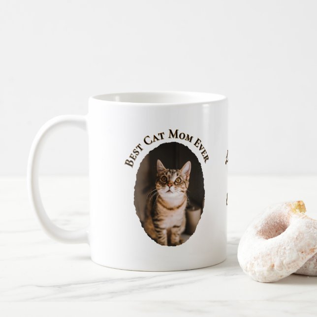 Mug Meilleure Maman de Chat Personnalisé Drôle Mignon  (Avec donut)