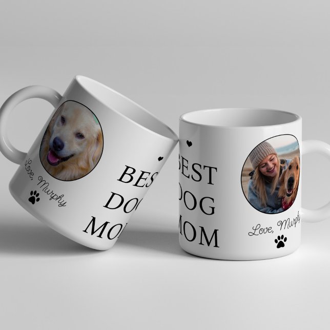 Mug Meilleure maman de chien 2 photo nom de l'animal p (Créateur téléchargé)