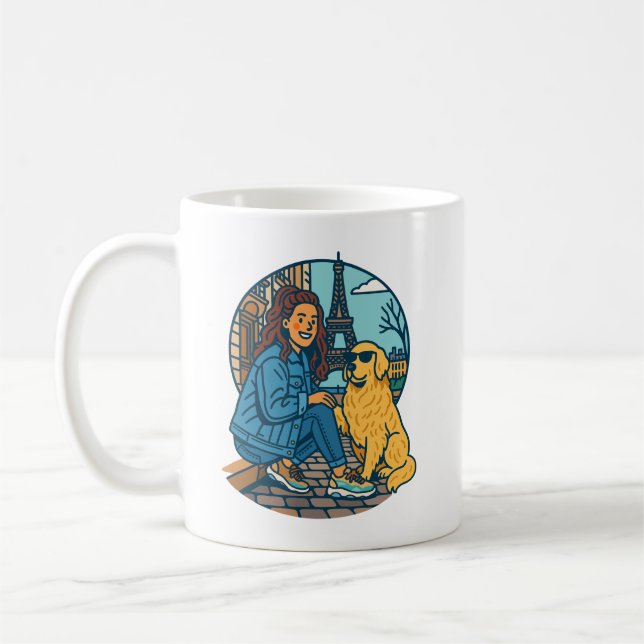 Mug Meilleure maman de chien à Paris (Gauche)