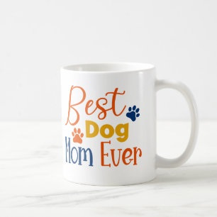 Mug Meilleure maman de chien coloré design typographie