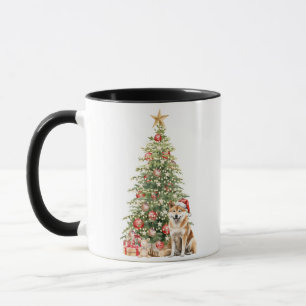 Mug Meilleure Maman de Chien de Noël Akita Aquarelle