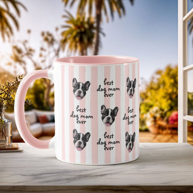 Mug Meilleure maman de chien ever Stripes Photo de vis (Créateur téléchargé)