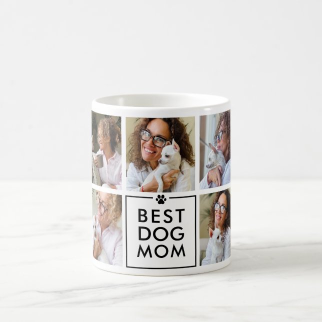 Mug Meilleure Maman de Chien Moderne Collage de 7 Phot (Centre)