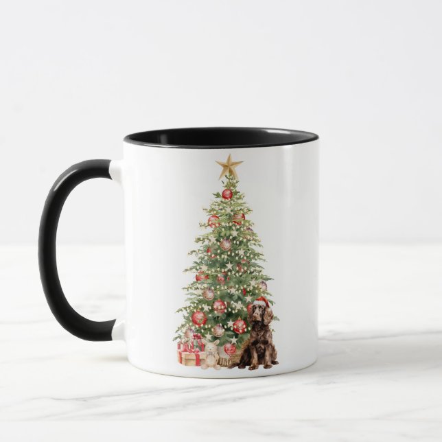 Mug Meilleure Maman de Chien Noël Aquarelle Spaniel (Gauche)