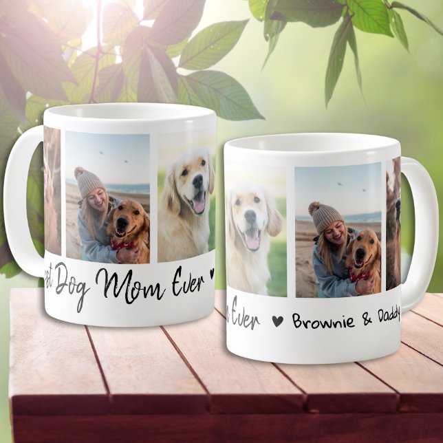 Mug Meilleure maman de chien Pet 5 Photo Collage Blanc (Créateur téléchargé)