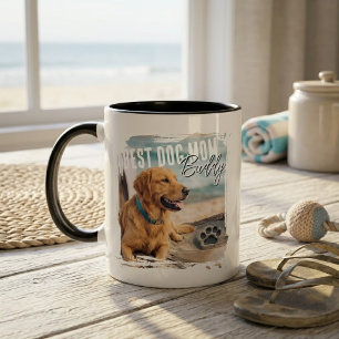 Mug Meilleure maman de chien photo personnalisée cadre