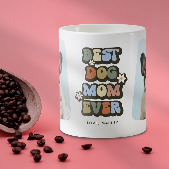 Mug Meilleure Maman de Chien Rétro 2 Photo (Créateur téléchargé)