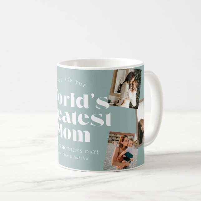 Mug Meilleure maman du monde 6 Collage de photos (Devant droit)