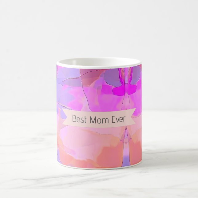 Mug Meilleure Maman du Monde Abstrait Pastel (Centre)