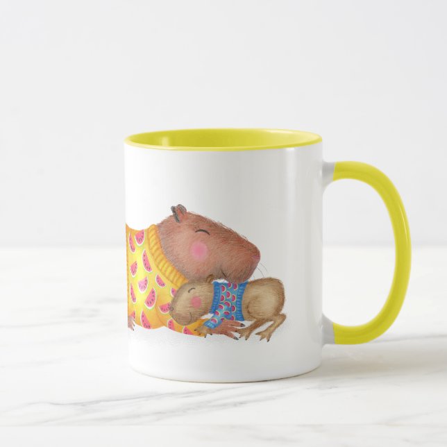 Mug 'Meilleure maman du monde' avec un capybara mi (Droite)