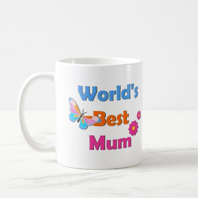Mug Meilleure maman du monde" Bright and Bold UK Inspi (Gauche)