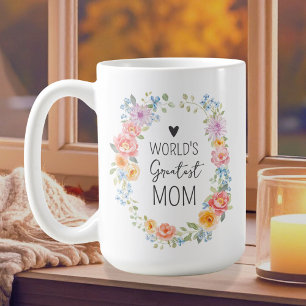 Mug Meilleure Maman du Monde Citation Personnalisée Fl