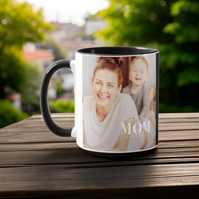 Mug Meilleure maman du monde depuis 20XX photos modern (Créateur téléchargé)
