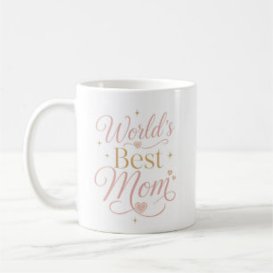 Mug Meilleure Maman du Monde Élégante Typographie Rose