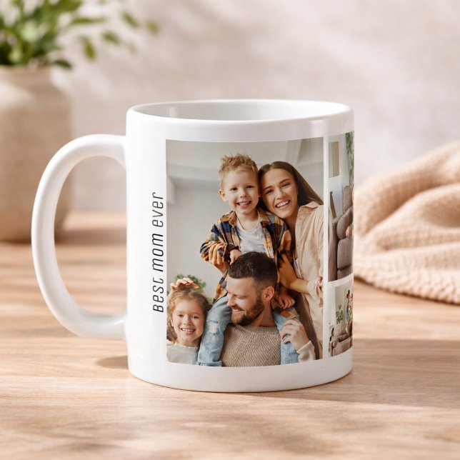 Mug Meilleure Maman du Monde Fête des Mères Collage 5  (Best Mom Ever Mother's Day 5 Photos Collage Coffee Mug)