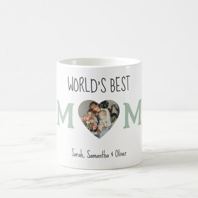 Mug Meilleure maman du monde - Heart Photo & Custom Te (Centre)