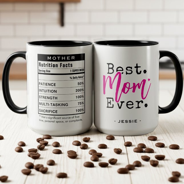 Mug Meilleure Maman du Monde Informations Nutritionnel (Créateur téléchargé)