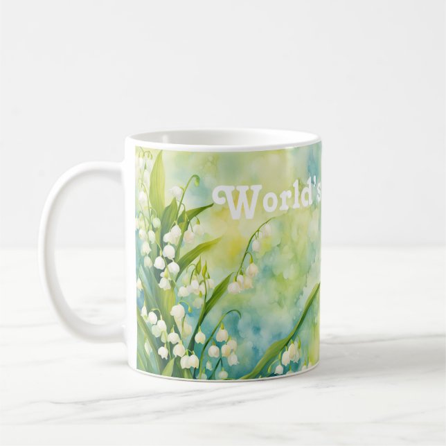 Mug Meilleure maman du monde, mai Fleurs du mois de na (Gauche)