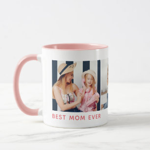 Mug 'Meilleure Maman du Monde' personnalisé avec 3 pho