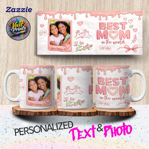 Mug Meilleure Maman du Monde Texte Personnalisé & Phot