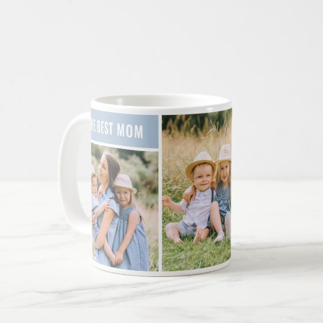 Mug Meilleure Maman Dusty Blue Mothers Day Photo Colla (Devant gauche)