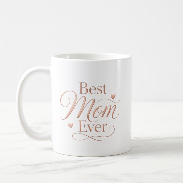 Mug Meilleure Maman Élégante Typographie Rose Gold (Gauche)