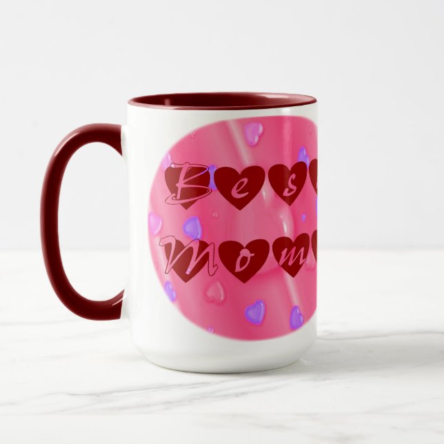 Mug Meilleure maman en Hearts (Gauche)