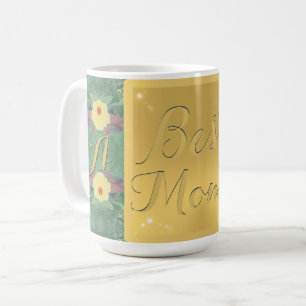 Mug "Meilleure maman" en laiton floral comme un monogr